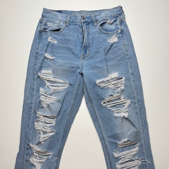 American Eagle | Light Wash Distressed Mom Jean - Picture 3 of 7